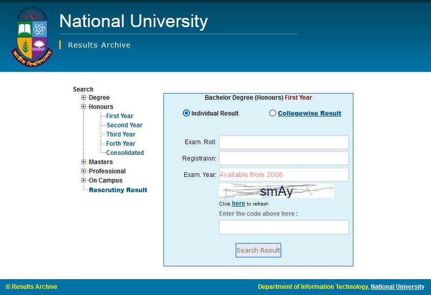 NU Honours 2nd Year Result 1